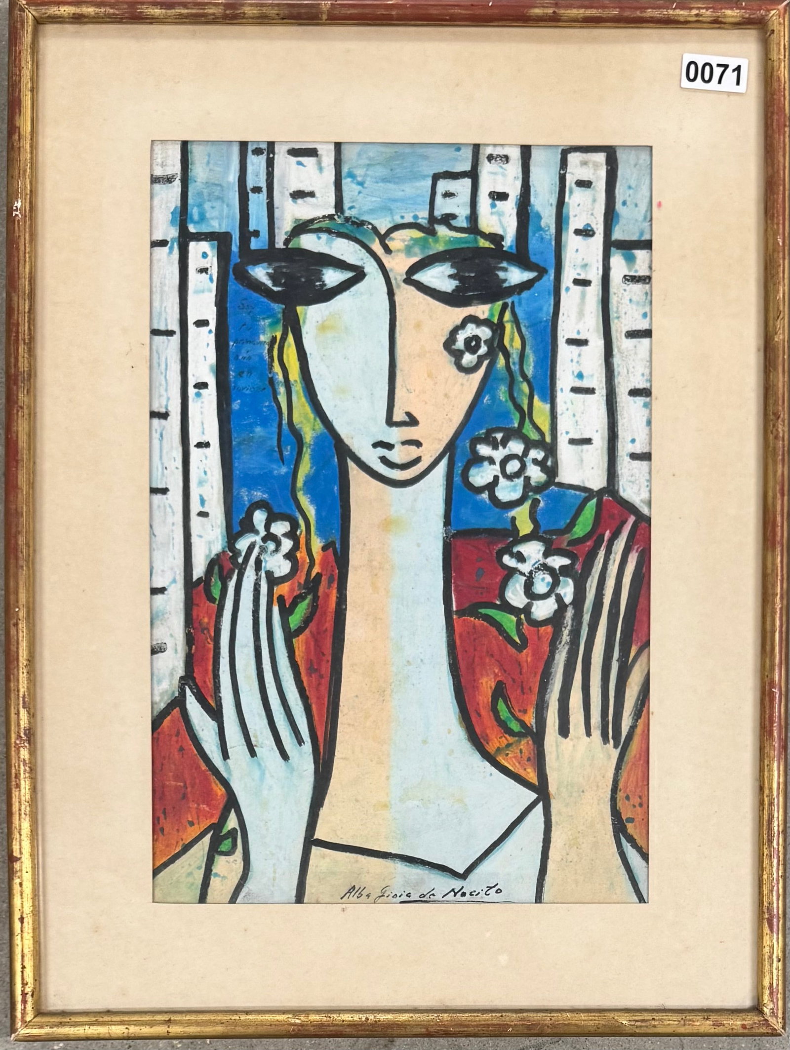 Argentina Post War Abstract Alba Giola De Nocito Original Mixed Media SIgned (1 of 4)