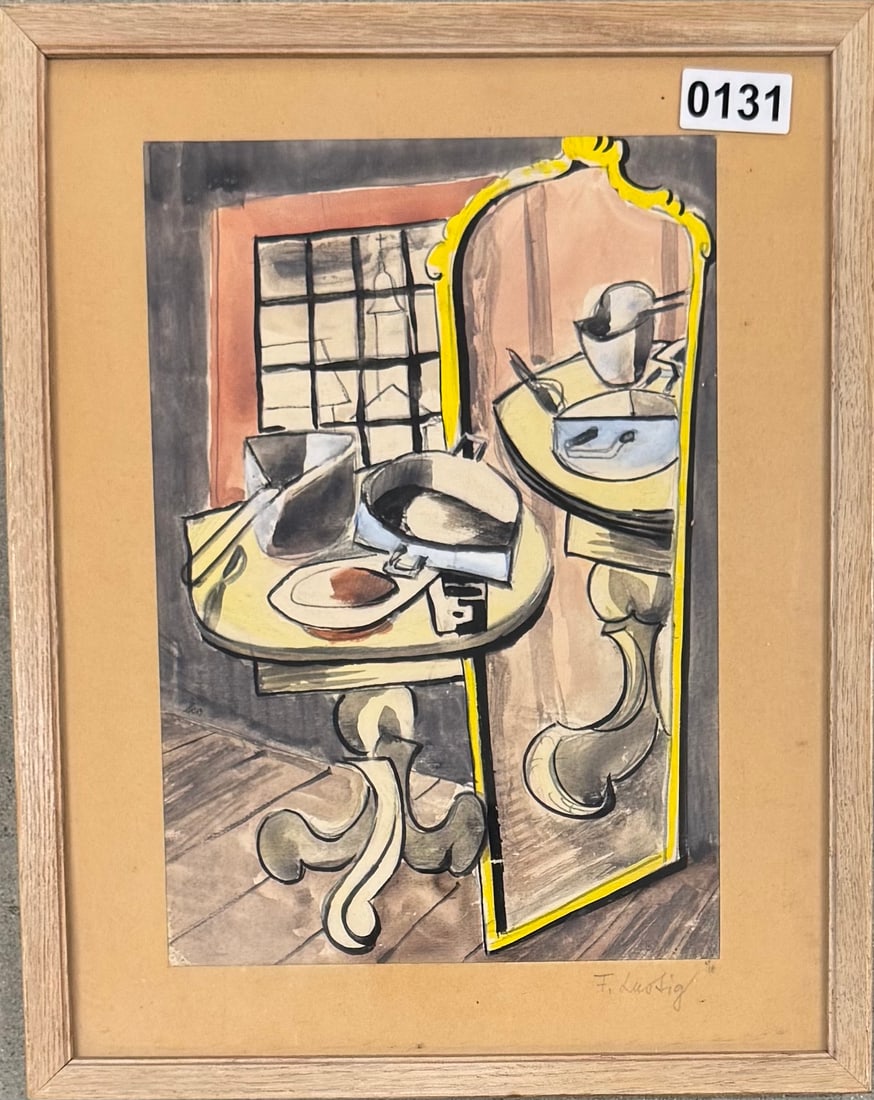 American Artist Post War Abstract Still Life Signed (1 of 3)