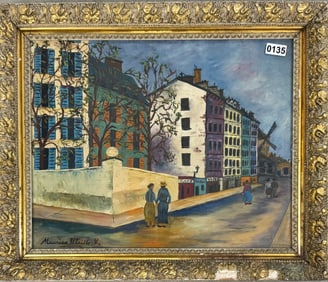French Artist Maurice Utrillo Oil on Canvas Signed