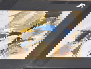 American Colorado Abstract Artist 1960 Signed Oil Painting Mystery