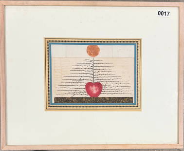American New Hampshire Artist Varujan Boghosian Mixed Media Signed: American New Hampshire Artist Varujan Boghosian Mixed Media Signed, “Tree of Life.” Dated 1987. Mixed media, 8-1/4” by 11-1/8”. Purchased directly from the artist. Varujan Yegan Bo