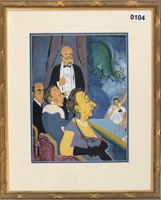 French Artist Illustration Ballet Gouache Signed