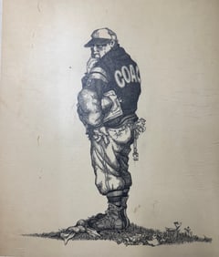 American Illustration New York Gerry Gersten Baseball Original SIgned #3