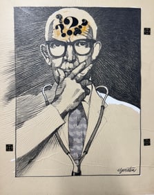 American Illustration New York Gerry Gersten Doctor Original SIgned #5