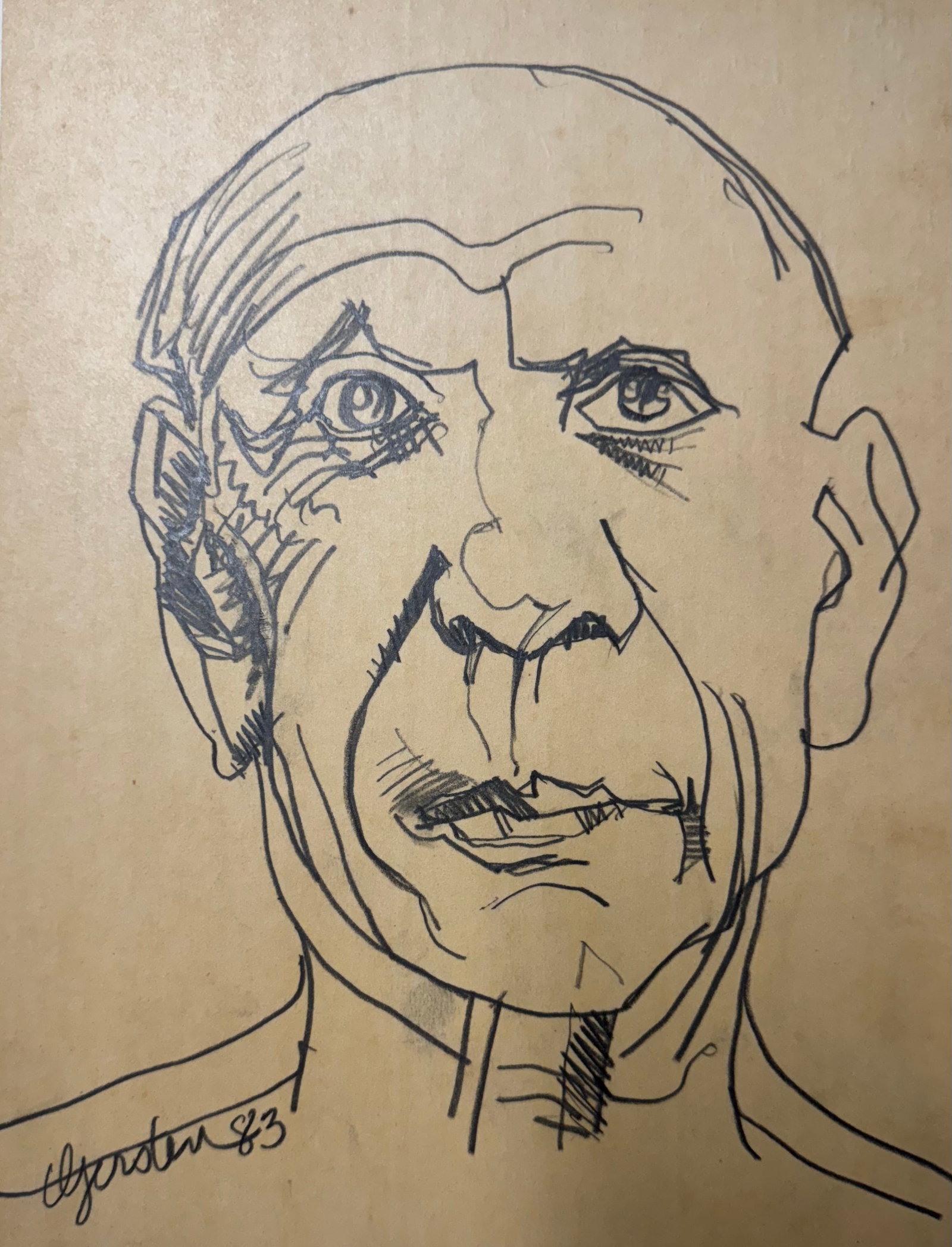 American Illustration New York Gerry Gersten Picasso Original SIgned #7: American Illustration New York Gerry Gersten Picasso Original SIgned #7, Portrait of Picasso. Dated 1983. 12” by 9”. SLL. See other listings for seven other works, and a biography in the f
