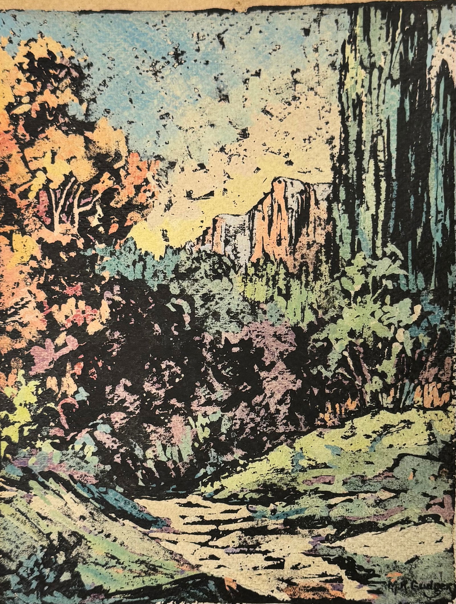 Muriel Gudger O'Bryant Organ Mountains New Mexico watercolor Signed (1 of 3)