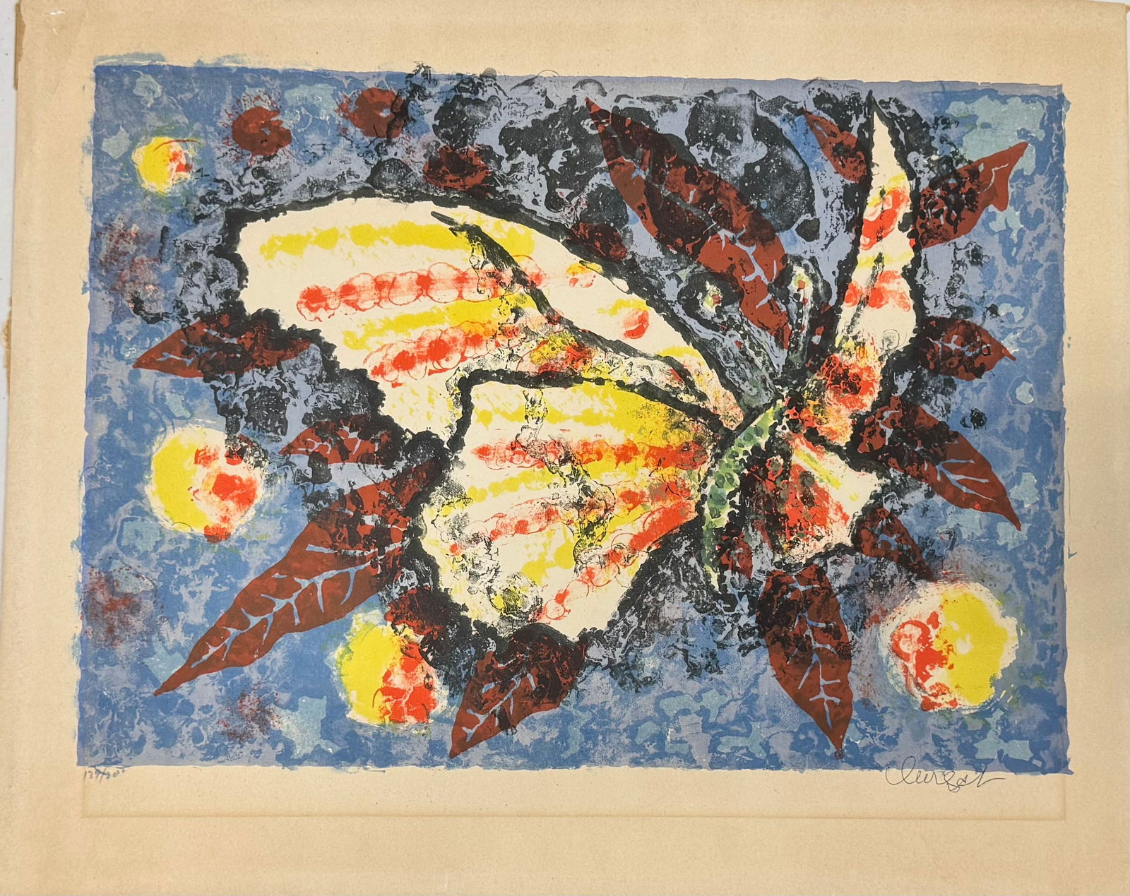 Jean Lurcat  French Artist Modern “Papillon 2?? Lithograph Signed (1 of 4)