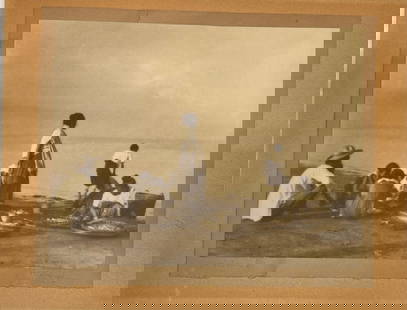 Phillipine Artist Photographer Arellano Manuel Bromide photographs Signed: Phillipine Artist Photographer Arellano Manuel Bromide photographs Signed “On the Beach&rdquo; C.1920-1930. Bromide photograph, 10-3/4&rdquo; by 13-5/8&rdquo;. Signed and titled on the original moun