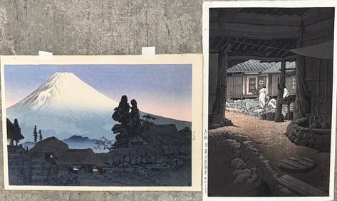 (2) Two Japanese Artists Kawase Hasui & Hiroaki Takahashi (Shotei) Colored Woodcuts