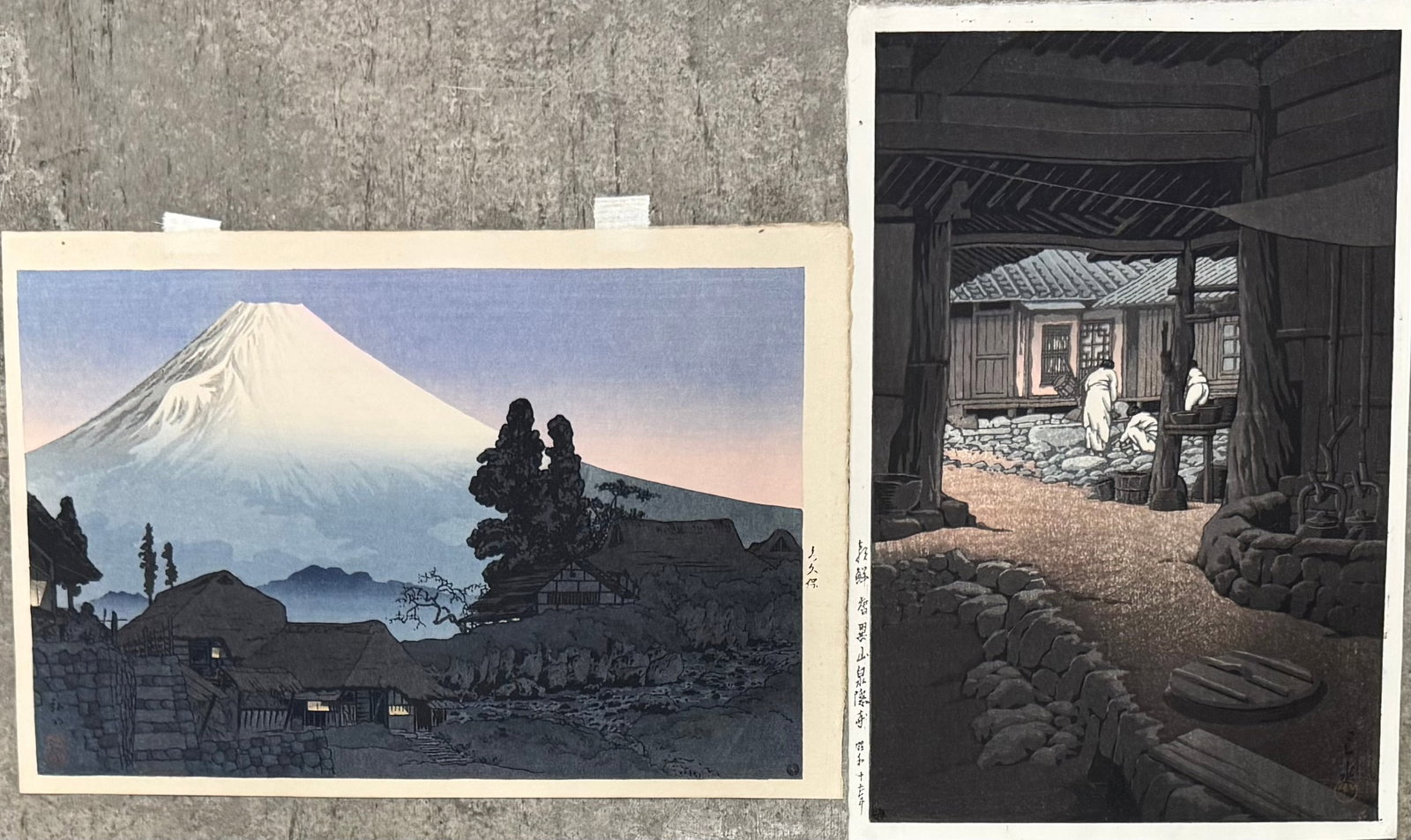 (2) Two Japanese Artists Kawase Hasui & Hiroaki Takahashi (Shotei) Colored Woodcuts (1 of 11)