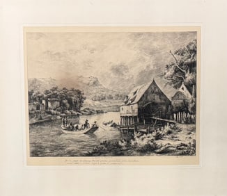 French Artist Old Master Engraving Jean-Jacques de Boissieu “Le Moulin de Ruysdael