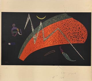 German Artist Modern Abstract Wassily Kandinsky 1965 lithograph