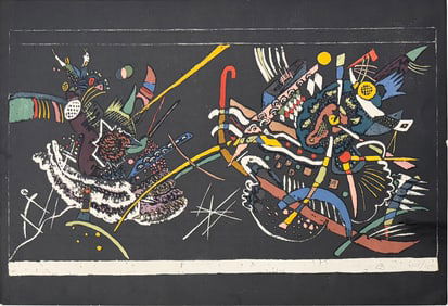 German Artist Modern Wassily Kandinsky "Sketch for Murals"  lithograph Limited Edition Signed Pencil