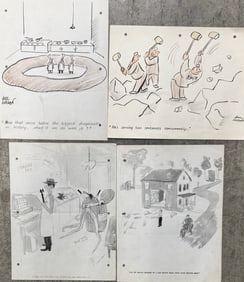 (4)Four American Magazine illustrations by Charles Pearson and Jack Markow 1940's.