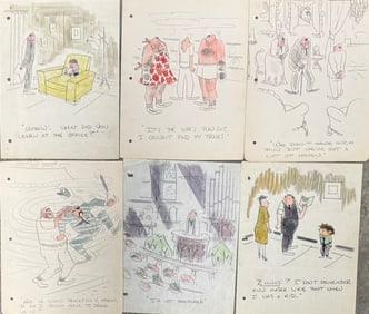 (6) Six American Magazine Illustrations by William L. King, Jr.