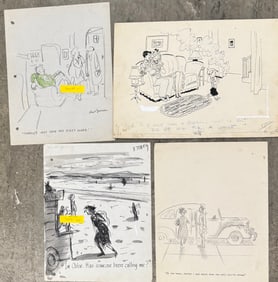 (4) Four American Magazine Illustrations Jeff Keate  Barney Tobey Reamer Keller Dave Gerard
