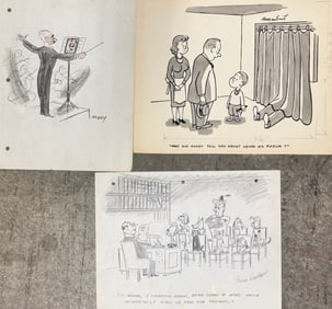 (3)Three American Magazine Illustrations Irwin Caplan Michael Berry John Norment