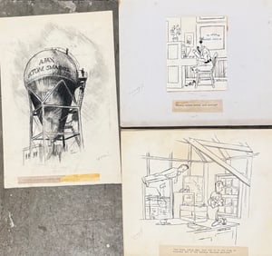 (3) American Illustrations by Joseph Quine Signed