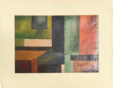 French Artist Modern Abstract Amadee De La Patelliere Oil Painting Signed