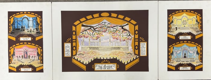 American Artist Illustration William Fregosi Original Watercolor Triptych Signed