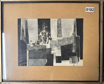 Haitian Artist Luce Turner Abstract collage Mixed Media Signed