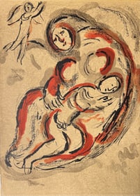 French Artist Marc Chagall “Hagar in the Desert.?? Colored Lithograph