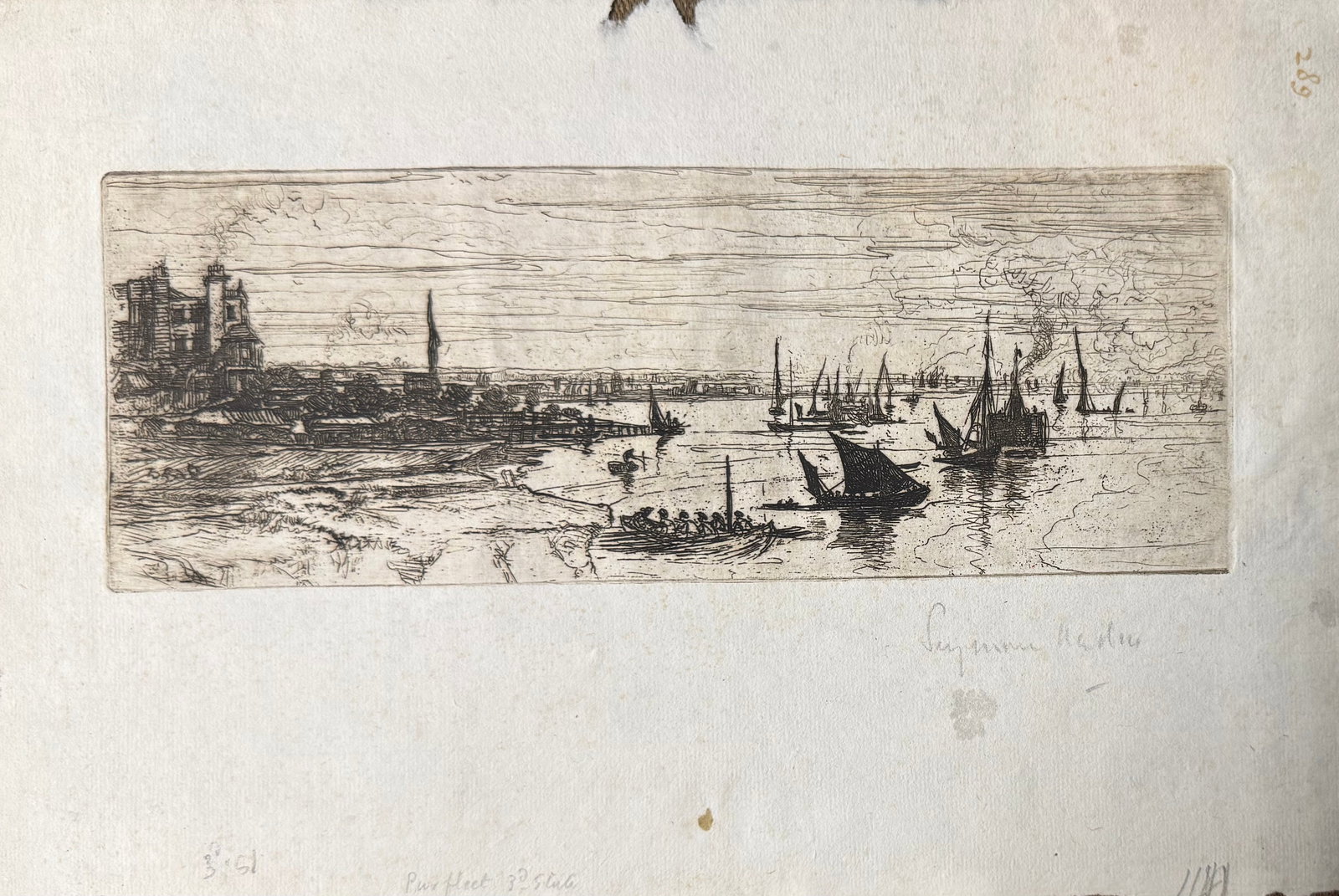 British Artist Francis Seymour Haden Etching Signed (1 of 3)