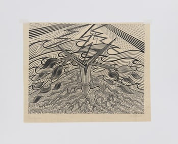 American Austria Artist Hans Jelinek Woodcut Signed #1