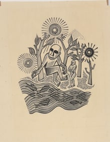 American Austria Artist Hans Jelinek Woodcut Signed #2