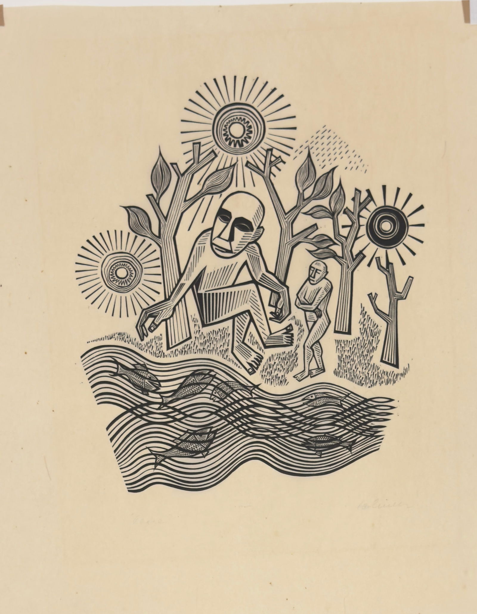 American Austria Artist Hans Jelinek Woodcut Signed #2 (1 of 3)