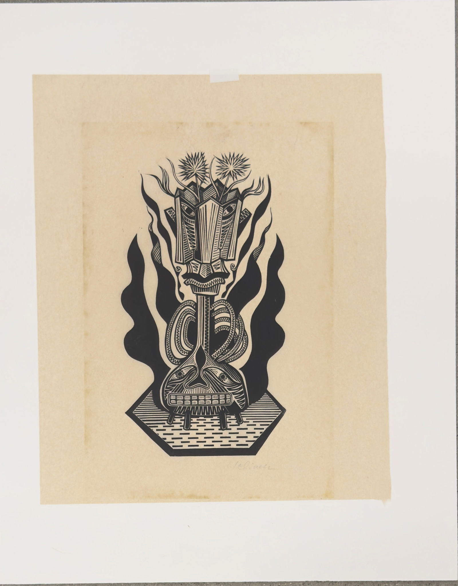 American Austria New York Artist Hans Jelinek Woodcut Signed #3 (1 of 3)