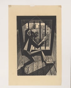 American Austria New York Artist Hans Jelinek Woodcut Signed #4