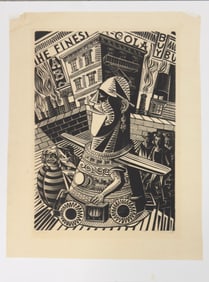 American Austria New York Artist Hans Jelinek Woodcut Signed #7