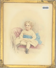 Rare American Artist George Frank E. Pearsall Young Girl Watercolor