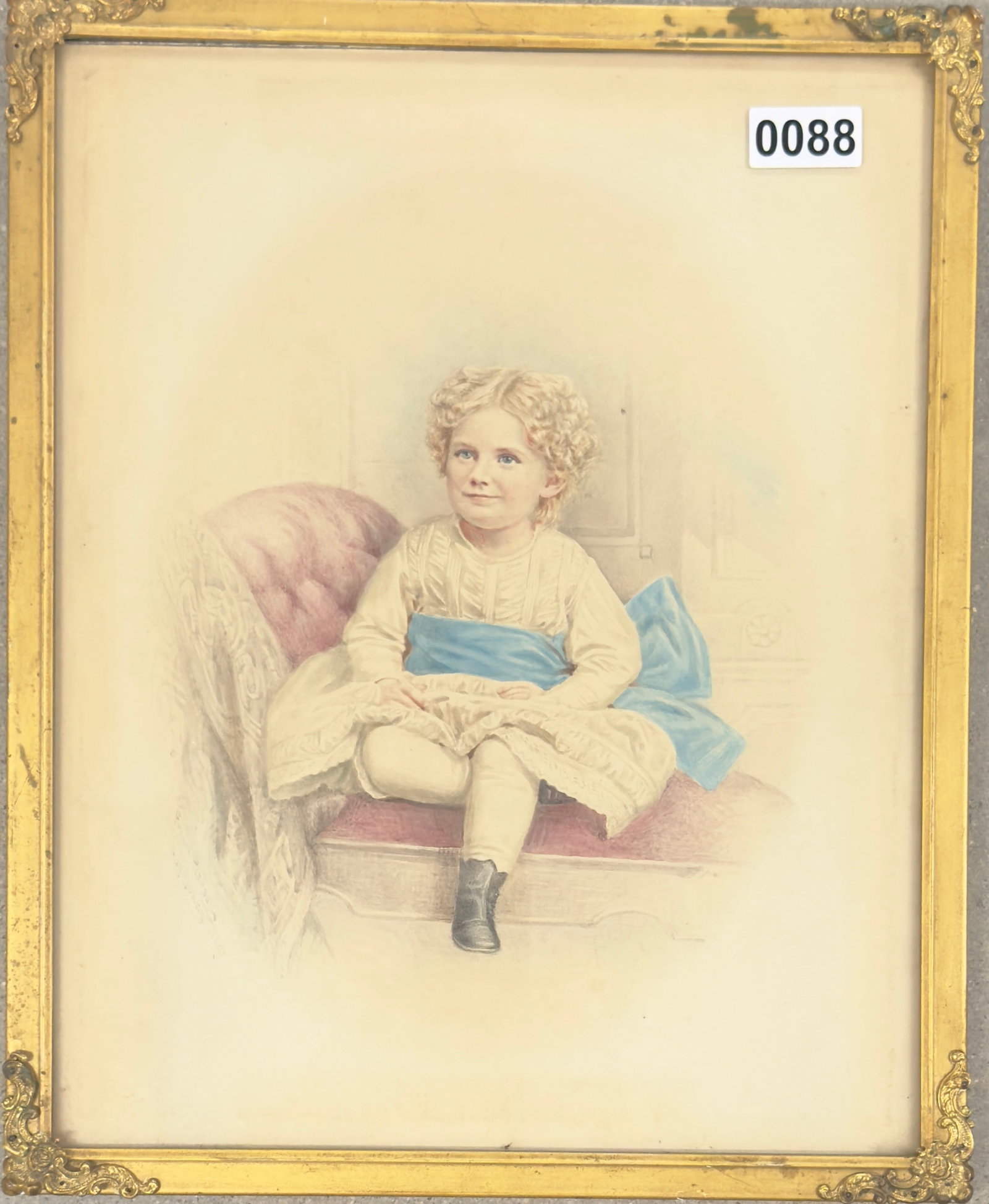 Rare American Artist George Frank E. Pearsall Young Girl Watercolor (1 of 2)