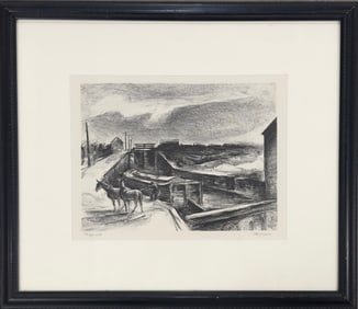 American Artist Bucks County John Folinsbee New Hope Pa. Lithograph Signed