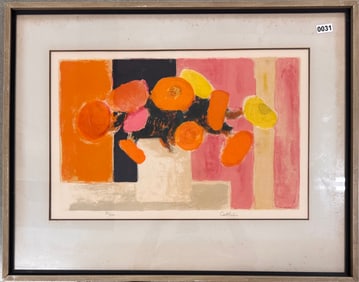 French Artist Modern Bernard Cathelin “Boquet D’Anniversaire aux Dix Fleurs?? Colored