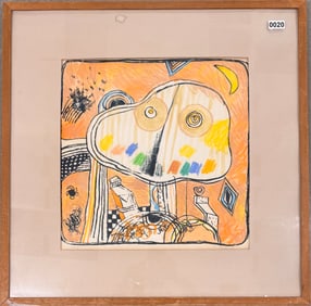 Modern Abstract Mystery Colored Lithograph Signed
