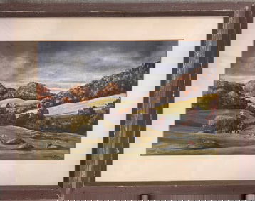 American Vermont Artist Sanford Ross Watercolor Signed