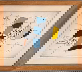 American Artist Alabama Modern Abstract Maltby Sykes Colored Etching Signed