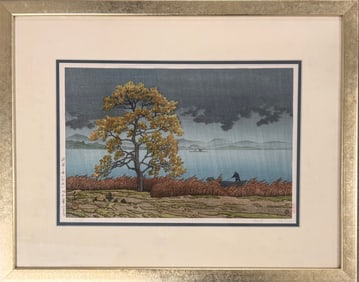 Japanese Artist Kawase Hasui Colored Woodblock Signed #5