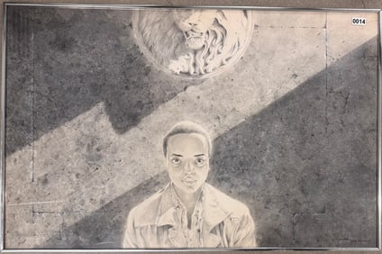 American Artist Mystery African American Subject Figurative Signed