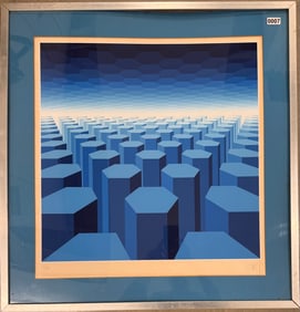 French Artist Jean Pierre Vasarely Serigraph Signed