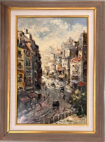 French Parisian Impressionist Contemporary Oil Painting Signed