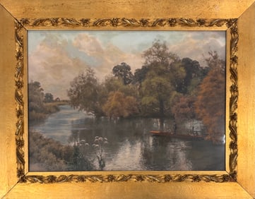 English Artist Alfred PArsons Hand Colored Lithograph Signed in plate