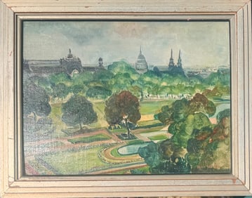 Early American Modern Philadelphia Artist Vera White Oil Painting Paris Signed