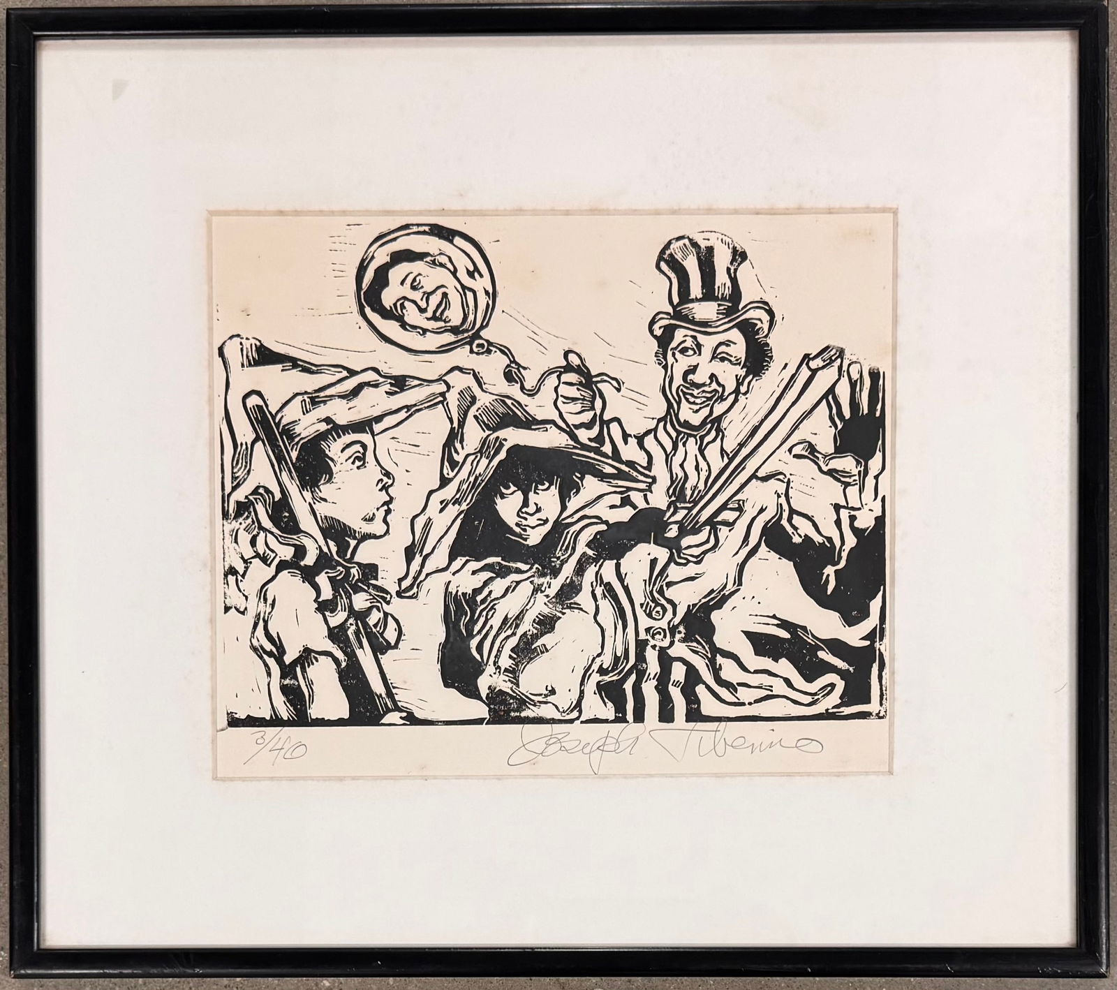 American Phiadelphia African American Artist Joseph Tiberino Etching Signed (1 of 4)