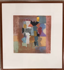 Bolivia American Artist Maria Luisa Pacheco Oil Collage Signed