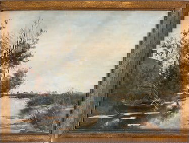 Belgium Artist Victor Bauffe Landscape Watercolor Signed