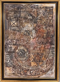 African Ivory Coast Artist Georges Ebrin Adingra oil painting signed